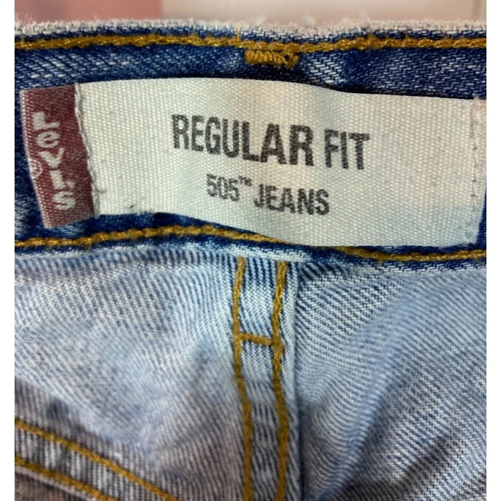 Levi 505 Jeans‎ Blue Denim Mens 36x34  Regular Straight Fit Medium Wash